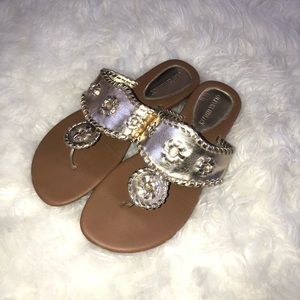Jack Rodgers Inspired Gold Sandals Olivia Miller